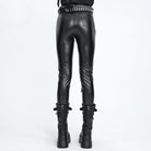 DEVIL FASHION Women's Punk Lace-up Buckle Strap Leggings