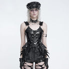DEVIL FASHION Women's Punk Lace-up Irregular Slip Overbust Corset