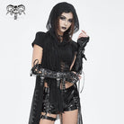 DEVIL FASHION Women's Punk Lace-Up Multi-buckle Gloves