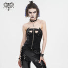 DEVIL FASHION Women's Punk Lace-up Studded Overbust Corset
