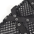 DEVIL FASHION Women's Punk Mesh Cutout Buckle Stud Shorts