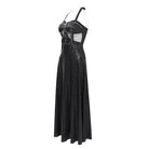 DEVIL FASHION Women's Punk Mesh Splice Chained Halterneck Honeymoon Dress