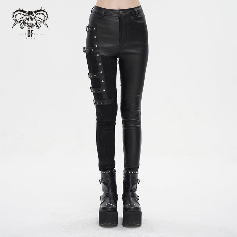 Punk Gothic Pants Women's Shiny Sequin Hollow Leggings High Waist Peach  Hips Trousers Fitness Gym Stretchy Rock Jeggings