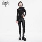 DEVIL FASHION Damen Punk Multi-Schnallen Splice Hose