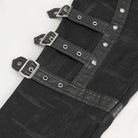 DEVIL FASHION Damen Punk Multi-Schnallen Splice Hose