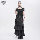 DEVIL FASHION Women's Punk Off-the-shoulder Ripped Shirt