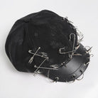 DEVIL FASHION Women's Punk Paper Clip Studded Ring Hat