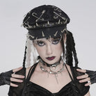 DEVIL FASHION Women's Punk Paper Clip Studded Ring Hat