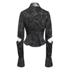 DEVIL FASHION Women's Punk Printed Cutout Turtleneck Shirt