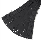 DEVIL FASHION Women's Punk Rings Ripped Irregular Hem Off Shoulder Dress