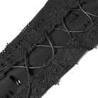 DEVIL FASHION Women's Punk Rings Ripped Irregular Hem Off Shoulder Dress