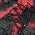 DEVIL FASHION Women's Punk Ripped Chain Lace Coat Black-Red