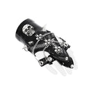 DEVIL FASHION Women's Punk Skull Studded Faux Leather Half-finger Bracelet