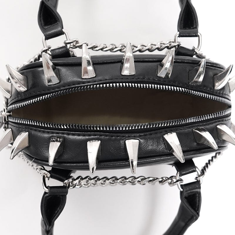 DEVIL FASHION Women's Punk Skull Studded Hand Bag