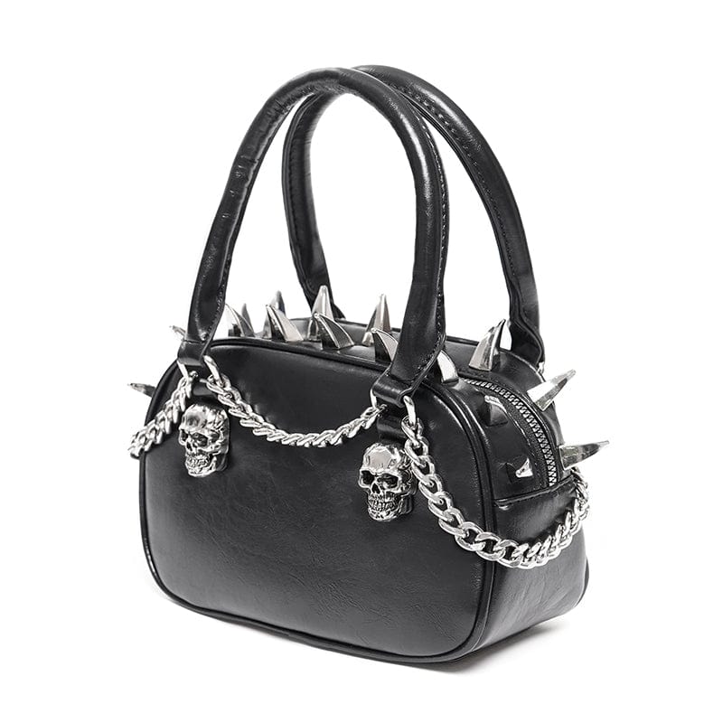 DEVIL FASHION Women's Punk Skull Studded Hand Bag