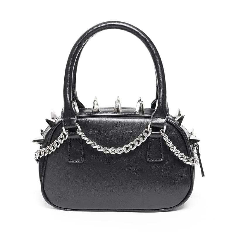 DEVIL FASHION Women's Punk Skull Studded Hand Bag