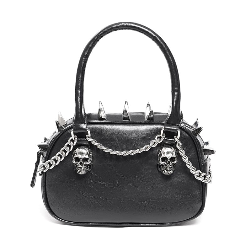 DEVIL FASHION Women's Punk Skull Studded Hand Bag