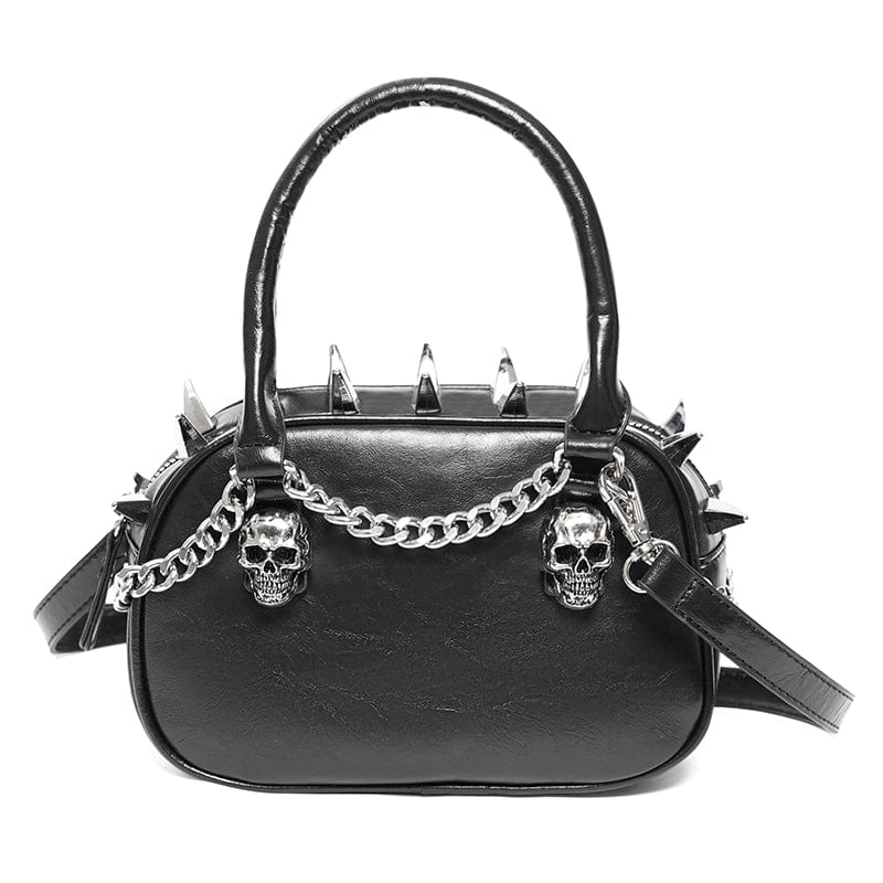 DEVIL FASHION Women's Punk Skull Studded Hand Bag