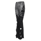 DEVIL FASHION Women's Punk Spike-Detailed Straps Ripped Flare Pants