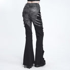 DEVIL FASHION Women's Punk Spike-Detailed Straps Ripped Flare Pants