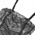 DEVIL FASHION Women's Punk Spiked Chained Asymmetric Tank Top
