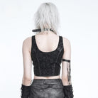DEVIL FASHION Women's Punk Spiked Front Zipper Bustier