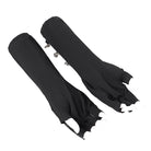 DEVIL FASHION Women's Punk Studded Chained Faux Leather Half-finger Gloves
