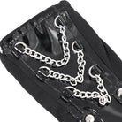 DEVIL FASHION Women's Punk Studded Chained Faux Leather Half-finger Gloves