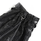 DEVIL FASHION Women's Punk Studded Chained Zipper Leg Warmers