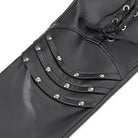 DEVIL FASHION Women's Punk Studded Lace-up Pants