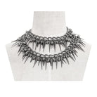 DEVIL FASHION Women's Punk Studded Layered Necklace