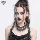 DEVIL FASHION Women's Punk Studded Layered Necklace