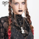 DEVIL FASHION Women's Punk Weird Sci-fi Alien Necklace White