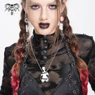 DEVIL FASHION Women's Punk Weird Sci-fi Alien Necklace White