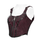 DEVIL FASHION Women's Punk Zip Front Adjustable Strap Bustier