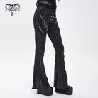 DEVIL FASHION Women's Punk Zipper-accented Pleated Flared Pants