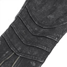 DEVIL FASHION Women's Punk Zipper-accented Pleated Flared Pants