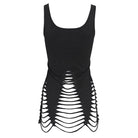 DEVIL FASHION Camisetas sin mangas punk cortas con detalles rotos para mujer
