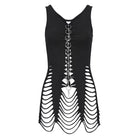 DEVIL FASHION Camisetas sin mangas punk cortas con detalles rotos para mujer