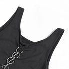 DEVIL FASHION Camisetas sin mangas punk cortas con detalles rotos para mujer