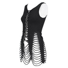 DEVIL FASHION Camisetas sin mangas punk cortas con detalles rotos para mujer