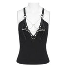 DEVIL FASHION Women's Short Strappy Punk Top