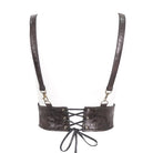 DEVIL FASHION Women's Steampunk Buckle Faux Leather Underbust Corset