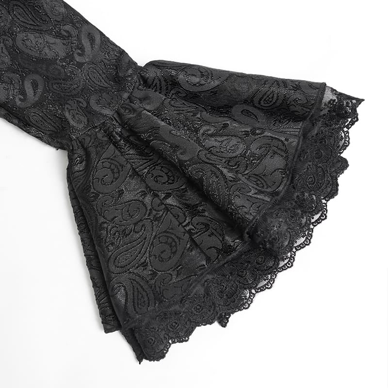 DEVIL FASHION Women's Vintage Victorian Short Lace Top