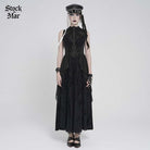 DEVILFASHION Women's Cyberpunk Circuit Board Printed Sleeveless Maxi Dress