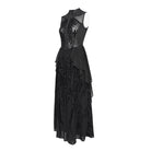 DEVILFASHION Women's Cyberpunk Circuit Board Printed Sleeveless Maxi Dress