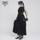 DEVILFASHION Women's Cyberpunk Circuit Board Printed Sleeveless Maxi Dress