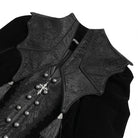 DEVILFASHION Women's Gothic Bat Wing Collar Double-breasted Zip Jacket