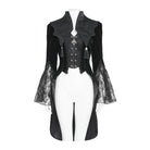 DEVILFASHION Women's Gothic Bat Wing Collar Double-breasted Zip Jacket