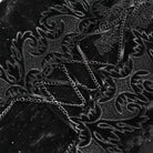 DEVILFASHION Women's Gothic Chained Plunging Split Maxi Dress